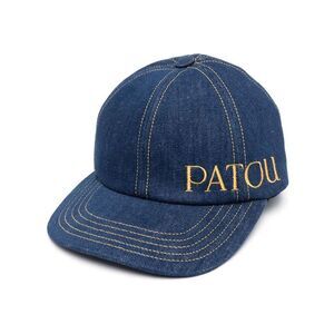 PATOU Embroidered Denim Baseball Cap Women BLUE Caps & Hats
